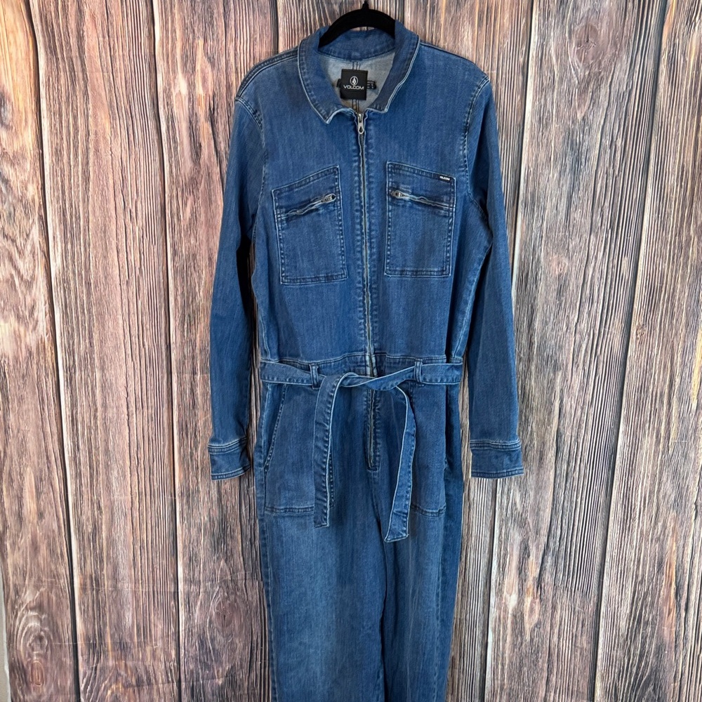 Volcom Dark Blue Denim Jumpsuit